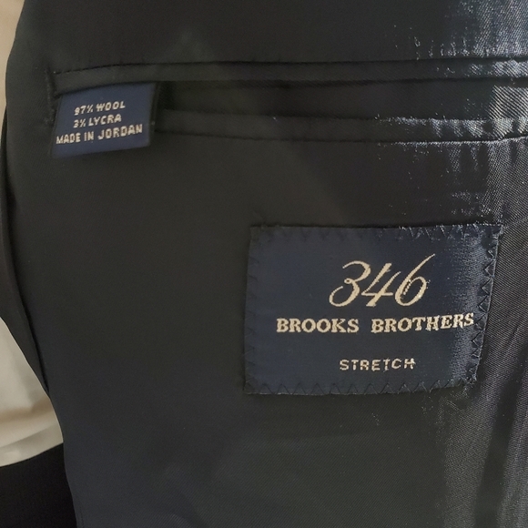 Brooks Brothers "346" Wool Lycra Suit, Navy Glen Check, Men's 42 Regular x 35 - Picture 8 of 9